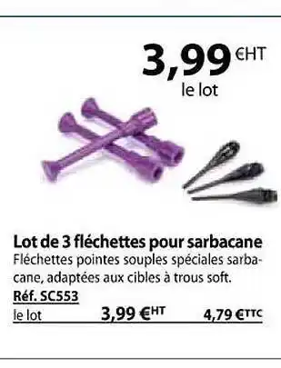 Casal Sport Lot de 3 fléchettes pour sarbacane offre