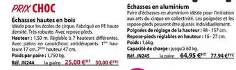Casal Sport Échasses hautes en bois, échasses en aluminium offre