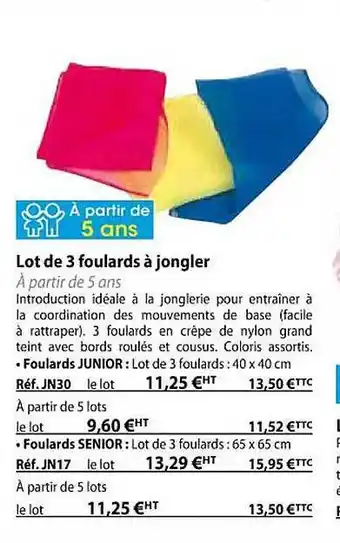 Casal Sport Lot de 3 foulards à jongler offre