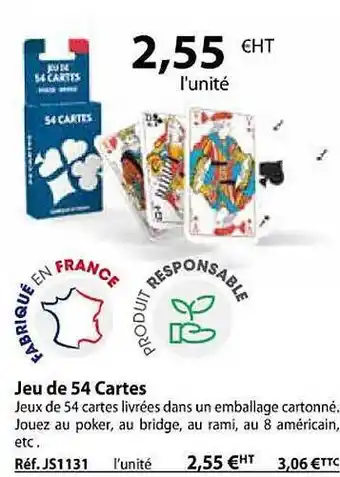 Casal Sport Jeu de 54 cartes offre
