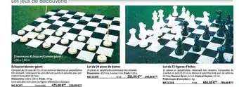 Casal Sport Échiquier-damier géant, lot de 24 pions de dames, lot de 32 figures d'échec offre