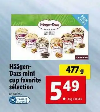 Lidl Häagen-dazs mini cup favorite sélection offre