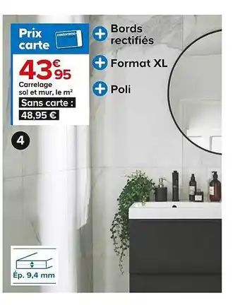 Castorama Carrelage sol et mur, le m² offre