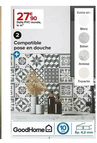 Castorama Dalle pvc murale, le m² offre