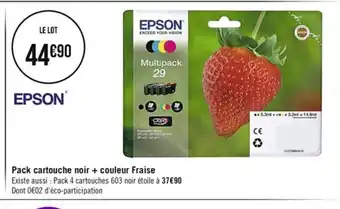 Casino Supermarchés Epson Pack Cartouche Noir +Couleur Fraise offre