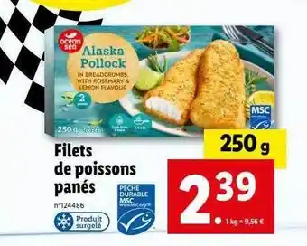 Lidl Filets de poissons panés ocean sea offre