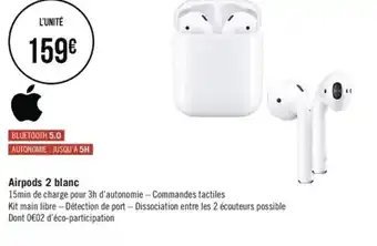 Casino Supermarchés Airpods 2 Blanc offre