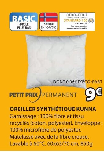 JYSK Oreiller Synthetique Kunna offre
