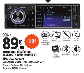 E.Leclerc L'Auto Autoradio Numerique Bluetooth RMD-402DAB BT offre
