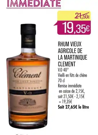 Match Rhum Vieux Agricole de La Martinique Clement offre