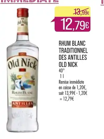Match Rhum Blanc Tradionnel Des Antilles Old Nick offre
