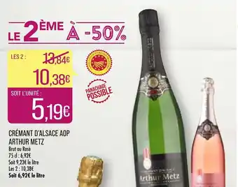 Match Crémant D'Alsace AOP Arthur Metz offre
