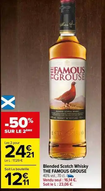 Carrefour Blended scotch whisky the famous grouse offre