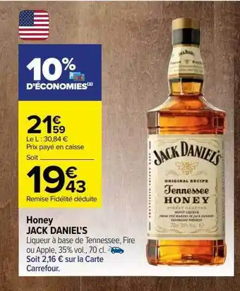 Carrefour Honey jack daniel's offre