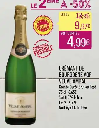 Match Crémant de Bourgogne AOP Veuve Ambal offre