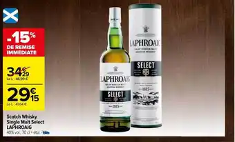 Carrefour Scotch whisky single malt select laphroaig offre