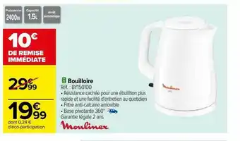 Carrefour Bouilloire moulinex offre