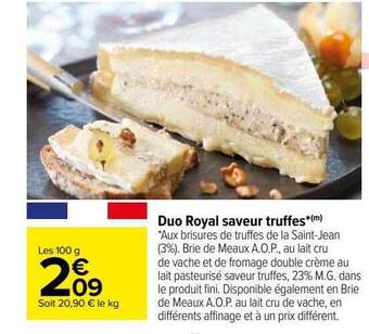 Carrefour Duo royal saveur truffes offre