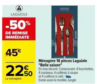 Carrefour Ménagère 16 pièces laguiole offre