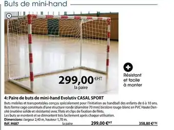 Casal Sport Paire de buts de mini-hand évolutiv casal sport offre