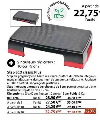 Casal Sport Step eco classic plus offre