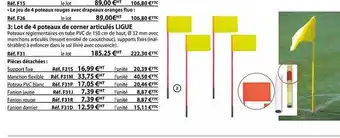 Casal Sport Lot de 4 poteaux de corner articulés ligue offre