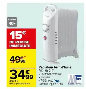 Carrefour Radiateur bain d'huile offre