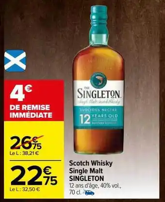 Scotch whisky single malt singleton