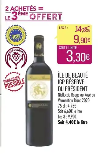 Match Île de Beauté IGP Réserve du Président offre