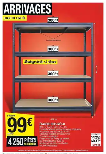 Brico Dépôt Étagère bois-métal offre