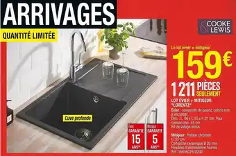 Brico Dépôt Lot évier + mitigeur offre
