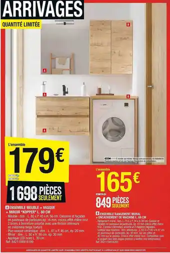 Brico Dépôt Ensemble meuble + vasque + miroir offre