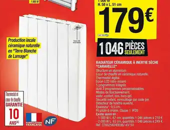 Brico Dépôt Radiateur céramique à inertie sèche offre