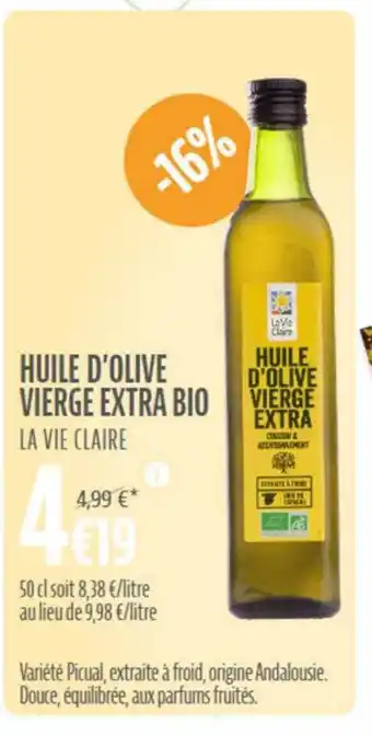 La Vie Claire Huile d'olive vierge extra bio la vie claire offre