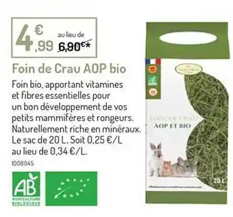 Botanic Foin de crau aop bio offre