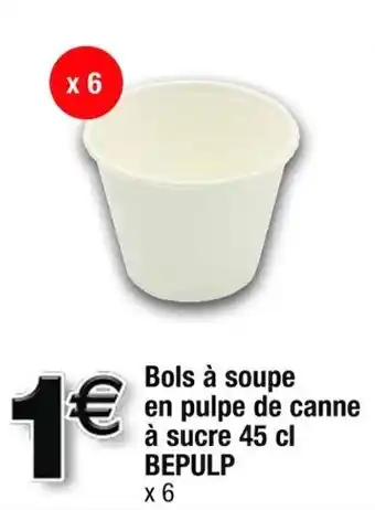 Cora Bols à soupe en pulpe de canne à sucre 45 cl BEPULP offre