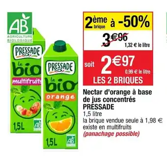 Cora Nectar d'orange à base de jus concentrés PRESSADE offre