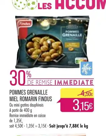 Match Pommes Grenaille Miel Romarin Findus offre