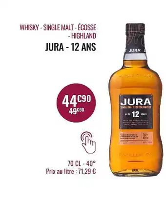 Nicolas Whisky - single malt - écosse - highland jura - 12 ans offre