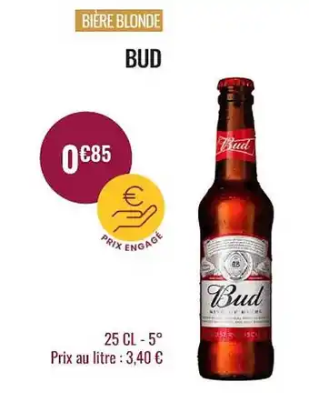 Nicolas Bière blonde bud offre