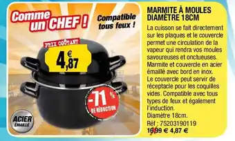 Outiror Marmite à moules diamètre 18cm -71% de réduction offre