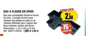 Bac à fleurs en croix -76% de réduction