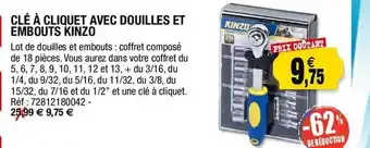 Outiror Clé à cliquet avec douilles et embouts kinzo -62% de réduction offre