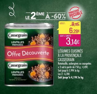 Match Légumes Cuisinés à la Provençale Cassegrain offre