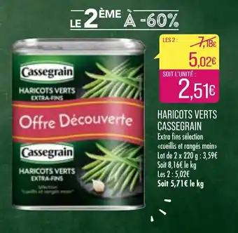Match aricots Verts Cassegrain offre