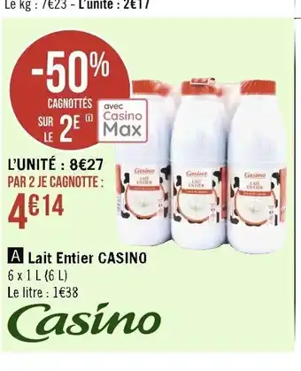 Casino Hyperfrais Lait Entier Casino offre