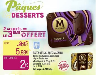 Match Bâtonnets Glacés Magnum offre