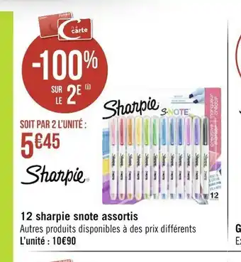 Casino Hyperfrais 12 sharpie Snote Assortis offre