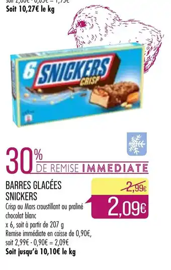 Match Barres Glacées Snickers offre