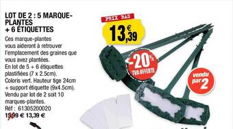 Outiror Lot de 2 : 5 marque-plantes + 6 étiquettes offre